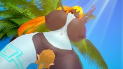 3d elchuniloco giantess huge_breasts koikatsu larger_female midna size_difference taller_female the_legend_of_zelda twilight_princess wide_hips