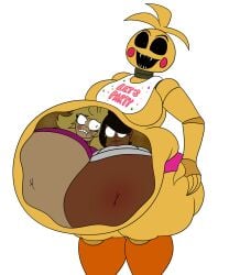 3girls animatronic animatronic_female big_belly chicken chicken_girl female five_nights_at_freddy's five_nights_at_freddy's_2 internal_view olivesarecool robot robot_girl scottgames toy_chica_(fnaf) vore vore_belly x-ray