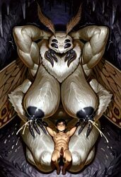 1boy after_sex ai_generated antennae_(anatomy) bbw black_eyes candles cave charcoal creepypasta dominant_male fat female fur giantess huge_breasts insect_girl inviting lactation looking_at_viewer male maledom milf monster_girl moth moth_girl mother_(lore) multi_arm nude on_back pussy resting_on_partner size_difference small_dom_big_sub sweat thick_thighs we_weren't_allowed_to_talk_to_women wide_hips wings