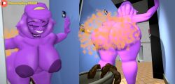 (theusagiboy1406) 1girls 3d 3d_(artwork) 3d_render ass back_view bathroom big_ass big_breasts breasts fart fart_cloud fart_fetish farting farts female female_focus female_only five_nights_at_freddy's huge_ass huge_breasts indoors_nudity naked naked_female nude nude_female purple_body purple_girl purple_guy_(fnaf) purple_hair rule_63 scat sfm shit solo source_filmmaker toilet toilet_use turd wendy_afton william_afton