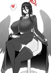 1girls big_breasts blue_archive efto_(pixiv) female hasumi_(blue_archive) huge_breasts wide_hips wings