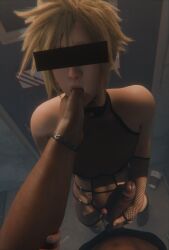 3d black_bars blacked blonde_hair censored_face cloud cloud_strife femboy final_fantasy_vii gay giver_pov handjob interracial male malesub penis penis_size_difference pov prostitution sissy small_penis street