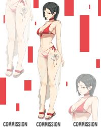 ada_wong big_thighs big_titties bikini black_hair clothing commission curvaceous curvaceous_female curvaceous_figure curvy curvy_figure curvy_hips female female_focus female_only looking_at_viewer misterlmaoo resident_evil resident_evil_4 short_hair
