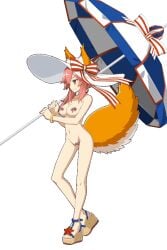 1girls amber_eyes animated bouncing_breasts bracelet censored fate/extra fate/extra_ccc fate/grand_order fate_(series) flimbonio fox_ears fox_girl fox_tail hat_only jumping large_breasts large_hat nude nude_female paid_reward_available pink_hair platform_footwear ribbon sandals shoes_only sprite sprite_edit tamamo_(fate) tamamo_no_mae_(fate) tamamo_no_mae_(swimsuit_lancer) umbrella