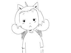 1girls 2d_animation animated breast_expansion breasts female flashing hidden_buxom huge_breasts hyper hyper_breasts monochrome nucr4r revealing_breasts smug solo solo_female tagme taking_clothes_off temmie temmie_(undertale) undertale video