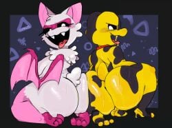 1boy 1boy1girl 1girls 2024 2024s 2d 2d_(artwork) 2d_artwork absurd_res absurdres amphibian anthro anthro_female anthro_male anthro_on_anthro anthro_only anthrofied ass balls bat bat_ears bat_girl bat_humanoid bat_wings big_ass big_butt black_body black_eyes black_sclera black_skin bodily_fluids breasts critters_(poppy_playtime) digital_art digital_drawing digital_drawing_(artwork) digital_media digital_media_(artwork) digital_painting digital_painting_(artwork) duo fangs female female_anthro freakycitrus frog frog_boy frog_humanoid fur furry_only genitals glistening_butt hi_res icky_licky_(poppy_playtime) kneeling looking_at_viewer looking_back male male/female male_anthro mammal markings membrane_(anatomy) membranous_wings mob_entertainment mob_games mottled nightmare_critters no_humans open_mouth pads penis pink pink_body pink_fur pink_hips pink_legs pink_pads pink_wings poppy_playtime poppy_playtime_(chapter_3) poppy_playtime_(chapter_4) presenting presenting_hindquarters pupils rabie_baby_(poppy_playtime) saliva simple_background sitting smiling_critters sticky sweat tagme tail take_your_pick teeth tongue tongue_out vampire_bat video_games white_body white_eyes white_fur white_pupils white_skin wings yellow_body yellow_skin