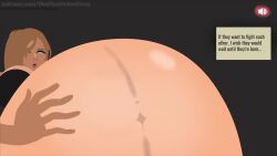 baby_kicking big_belly big_breasts black_bra blonde_hair_female dimpixelanimations fetal_movement metal_gear_solid_3 navel_line pregnant tagme video