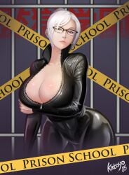 1girls 2016 2d 2d_(artwork) alluring big_breasts bodysuit breasts bursting_breasts curvaceous curvaceous_body curvaceous_female curvaceous_figure curvy curvy_body curvy_female curvy_figure enticing eyelashes female hips hourglass_figure huge_breasts katoyo85 large_breasts light-skinned_female light_skin looking_at_viewer massive_breasts prison_school red_lipstick seducing seductive seductive_look shiny shiny_clothes shiny_skin shiraki_meiko skin_tight teasing teasing_viewer temptation tempting tempting_viewer thick thick_breasts thick_hips thick_thighs tight_clothes tight_clothing voluptuous voluptuous_female waist white_hair wide_hips zipper