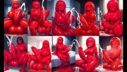 ai_generated cum futanari multiple_girls perchance_ai red_slime slime slime_girl