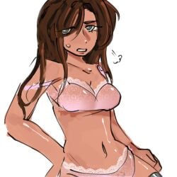 alien alien_stage cute dark_skin female hyuna hyuna_(alien_stage) lingerie oiled pink_bra pink_panties shiny_skin silly stage