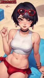 1futa absurd_res absurd_resolution absurdres ai_assisted ai_generated animated animated_image animation beach beach_towel black_hair breasts bulge bulge_through_clothing choker cock_bulge collar crop_top cute dickgirl earrings evie_(fortnite) eyelashes eyeliner female fit fit_female fit_futa flaccid flaccid_penis fortnite futa_bulge futa_only futa_sans_pussy futanari glasses high_resolution highres huge_cock intersex light-skinned_female light_skin looking_at_viewer makeup midriff more_at_source pale-skinned_female pale-skinned_futa pale_skin penis penis_bulge petite petite_body petite_breasts petite_female petite_futa short_hair sitting skinny small_breasts solo sunglasses sunglasses_on_head tank_top thecoomjurer video video_games