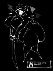 1boy 1girls ass big_ass big_breasts breasts deltarune deltarune_chapter_3 deltarune_chapter_4 english_text large_ass large_breasts mstreetsamurai naked nipples open_mouth ralsei text the_roaring_knight thick_thighs thunder_thighs