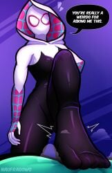 feet feet_focus feet_on_penis foot_fetish foot_focus foot_play footjob footwear ghost_spider gwen_stacy naufragonsfw pov skinsuit spider-gwen spider-man_(series) suit
