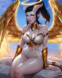 ai_generated athena demon demon_girl demon_horns draenei draenei_female draenei_paladin draenei_shaman female goddess graenei monster_girl reincarnation succubus succubus_horns tiefling tiefling_girl world_of_warcraft xoathena