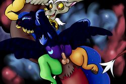 anal discord_(mlp) equine female friendship_is_magic horse my_little_pony nighmare_moon_(mlp) pony princess_luna_(mlp) pussy ragingsemi straight_hair