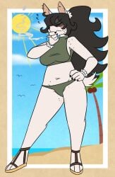 big_breasts bikini breasts female furry huge_breasts nerdyreindeer thick_thighs wide_hips