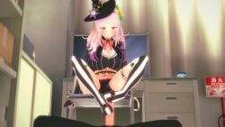 1boy 1boy1girl 1girls 3d 3d_animation akira_brave777 animated belly_button blush bow breasts cleavage clothed feet feet_on_penis female female_focus foot_focus footjob gloves hololive hololive_japan indoors long_hair male moaning murasaki_shion navel penis solo_focus sound spread_legs tagme thighhighs thighs video virtual_youtuber vtuber white_hair witch witch_hat yellow_eyes