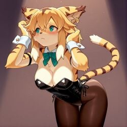 1girls ai_generated anthro bunnysuit cygames solo tiger world_flipper