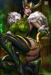 1girls artist_name asgardian ass big_ass big_breasts black_hair black_lipstick boots breasts deviantart_link deviantart_username female female_only genderswap_(mtf) gloves green_eyes heel_boots heels high_heels lady_loki lady_loki_(marvel_rivals) lipstick logan_cure loki_(marvel) loki_(marvel_rivals) makeup marvel marvel_rivals patreon_username pinup rule_63 seductive seductive_look sitting sitting_on_chair sitting_on_throne solo solo_female thigh_boots thighhighs thighs thong thor_(series) throne