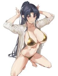 1girls big_breasts blush blush blushing_at_viewer breasts curvaceous curvy curvy_female female female_focus female_only hi_res highres hiiragi_yuuichi huge_breasts kendo_girl_(hiiragi_yuuichi) large_breasts light-skinned_female light_skin long_hair looking_at_viewer slim_waist solo solo_female solo_focus thick_thighs thighs wide_hips