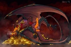 animal_genitalia ass balls bodily_fluids claws clothing digital_media_(artwork) dragon dripping erection genital_fluids genital_slit genitals glowing gold_(metal) gold_jewelry hi_res hoard horn jewelry leaking_precum looking_at_viewer looking_pleasured lord_fenix(monster_train) lying male membrane_(anatomy) membranous_wings monster_train monster_train_2 mythological_creature mythological_scalie mythology nude on_back open_mouth penis precum precum_drip precum_on_penis presenting presenting_balls presenting_hindquarters presenting_penis scales scalie simple_background smile smiling_at_viewer solo tail teeth tongue wings zipper_7z