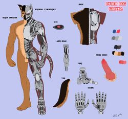 1boy 2012 abs android aza balls biceps canine color_palette cyborg german_shepherd machine male male_only mechabare mechanical model_sheet muscles nude penis robot robotic_reveal solo x-ray zenu