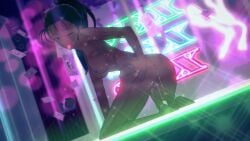 3d black_female dark-skinned_female dark_blue_eyes dripping_pussy ebony edit edited fully_nude hair_tied_back high_ponytail koikatsu lube_in_ass money nude nude_female one_eye_closed showing_ass showing_off showing_off_ass showing_off_butt sticking_out_tongue strip_club stripper stripper_pole tiffany_(doki_doki_literature_club) tounge_out wet_pussy