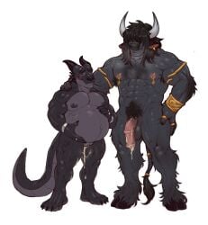 after_sex andromorph animal_genitalia animal_penis anthro armlet armpit_hair balls black_body black_fur black_hair black_scales bodily_fluids body_hair bovid bovine bracelet cheek_horn cum cum_drip cum_in_vagina cum_inflated_belly cum_inflation cum_inside cuntboy curved_horn devan_(terrainn) dragonborn_(dnd) dripping dungeons_and_dragons ear_piercing ear_ring equine_genitalia equine_penis erection european_mythology fallameesto flared_penis fur genital_fluids genitals gold_(metal) gold_armlet gold_bracelet gold_jewelry gold_ring gold_tail_ring greek_mythology hair hair_over_eyes half-closed_eyes hasbro hi_res hooves horn humanoid_genitalia humanoid_vulva inflation intersex jewelry jewelry_only magnus_(terrainn) male mammal medial_ring minotaur muscle_tone muscular muscular_andromorph muscular_anthro muscular_cuntboy muscular_intersex muscular_male mythology narrowed_eyes nipple_piercing nipple_ring nipples nude penis piercing pubes ring_piercing scales scalie smile tail tail_tuft trans_(lore) trans_man_(lore) tuft vulva wizards_of_the_coast
