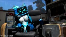 1girls 3d anthro anus ass blue_body blue_eyes breasts chair female female_only furniture genitals hi_res kerfur kerfur_omega_(votv) machine nipples office_chair office_depot_(artist) presenting presenting_pussy pussy robot screen screen_face sitting solo solo_female spread_legs spread_pussy spread_vulva spreading spreading_pussy voices_of_the_void vulva