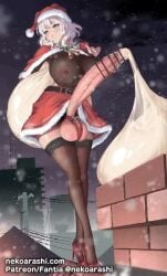 1futa animated areolae balls bar_censor big_balls big_breasts big_penis breasts censored christmas christmas_outfit condom condom_filling condom_on_penis cum erect_penis erection filled_condom futa_only futanari intersex light-skinned_futa light_skin long_penis nipples no_sound penis santa_costume santa_hat see-through see-through_clothing snowing solo testicles thigh_highs video white_hair yana_(nekoarashi)