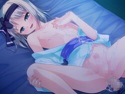 2boys anal androgynous aogiri_penta bed blue_eyes censored crossdressing cum cum_in_ass cum_on_clothes cum_on_upper_body femboy game_cg gay hairbow human josou_sanmyaku kurubayashi_shizuki lying male male_only multiple_boys on_back open_clothes penis sex silver_hair solo_focus spread_legs trap yaoi