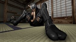 3d 3d_(artwork) abs big_arms big_dick big_pecs big_penis dasalove dead_or_alive dojo feet feet_focus fellatio green_eyes muscular muscular_male ninja ninja_gaiden render ryu_hayabusa self_suck self_sucking sfm source_filmmaker sucking sucking_penis team_ninja thick_penis