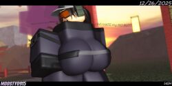 1girls 3d 3d_(artwork) ass ass_focus big_ass big_butt black_hair black_ponytail butt butt_focus clothed clothing different_angle different_angles female female_focus female_only hair light-skinned_female light_skin moosty png ponytail roblox roblox_game robloxian solo solo_female solo_focus tagme tied_hair tower_defense_x xwm_turret_pilot_(tdx)