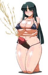 1futa bare_shoulders bikini breasts cleavage cum ejaculation erect_nipples erection feet futa_only futanari handsfree_ejaculation headband highres huge_breasts intersex long_hair ouka_nagisa penis pixiv_manga_sample resized solo super_robot_wars sweat swimsuit thick_thighs thighs underboob very_long_hair yellow_eyes yukimaru_(gojo)