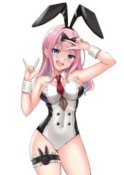 1girls 2d 2d_(artwork) 2d_artwork arm_up armpits bare_armpits bare_arms bare_chest bare_hands bare_legs bare_shoulders bare_skin bare_thighs belly belly_button bewitching_thighs big_breasts black_bow black_bunny_ears black_hair_bow black_hairband blackheartxiii blue-eyed_female blue_eyes blunt_bangs blush blush_face blushing_at_viewer blushing_female blushing_lines breasts bunny_ears bunnygirl bunnygirl_outfit bunnysuit busty busty_female busty_girl busty_teen child_bearing_hips cleavage collar collarbone curvaceous curvaceous_body curvaceous_female curvaceous_figure curvaceous_hips curvaceous_teen curvaceous_thighs curvy curvy_body curvy_female curvy_figure curvy_hips curvy_teen curvy_thighs digital digital_art digital_drawing digital_drawing_(artwork) digital_media digital_media_(artwork) elbows exposed_armpits exposed_arms exposed_chest exposed_legs exposed_shoulders exposed_skin exposed_thighs eyebrows_visible_through_hair female female_focus female_only fertile_hips fingers fujiwara_chika grin grinning grinning_at_viewer groin hairbow hand_up head_tilt high_resolution high_school_student highres hourglass_figure inguinal_crease inguinal_ligament kaguya-sama_wa_kokurasetai_~tensai-tachi_no_renai_zunousen~ large_boobs large_breasts lean_figure legs_closed legs_together linea_alba long_hair looking_at_viewer narrow_waist navel necktie open_mouth open_mouth_smile parted_lips peace_sign pink-haired_female pink_eyebrows pink_hair red_necktie school_girl seductive_grin shoulders sign simple_background slender_body slender_waist slim_waist smile smiley_face smiling smiling_at_viewer smug_grin solo standing stomach teen_girl teenage_girl teenage_tits teenager thick_thighs thighband thighs thighs_together tilted_head tongue upper_body upper_teeth v v_sign white_background white_bunnysuit white_collar white_leotard white_topwear white_wrist_cuffs wide_hips wrist_cuffs young_female young_woman