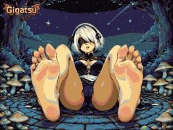 ai_assisted ai_generated animated animation aseprite_(artwork) barefoot blindfold feet foot_fetish foot_focus gigatsu limited_palette nier:_automata night outdoors pixel_animation pixel_art seductive seductive_pose sole_female soles spread_legs toes twitching white_hair yorha_2b