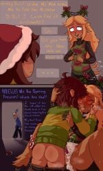 1futa almost_caught alternate_version_available anal anal_juice anthro balls_on_penis between_legs bklo carol_holiday cervine_penis clothed_sex cum cum_in_ass cum_on_body cum_on_self cum_while_penetrated cumming_from_anal_sex cumming_while_penetrated deer deer_girl deltarune dialogue fluffy furry futanari half-dressed hand_on_cheek hand_on_head handsfree_ejaculation kissing kris_(deltarune) leaking_penis mistletoe noelle_holiday nonbinary painted_nails penis_size_difference precum risky_sex saliva saliva_trail shy tail tailwag text