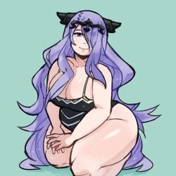 1girls 2020s 2025 2025s 4_fingers alternate_version_at_source alternate_version_available big_breasts black_leotard blue_background breasts camilla_(fire_emblem) chubby chubby_female curvaceous curvaceous_female curvaceous_figure curvy curvy_body curvy_female curvy_figure curvy_hips fair-skinned_female fair_skin fire_emblem fire_emblem_fates hair hair_covering_eye hair_ornament lavender_hair leotard long_hair looking_at_viewer meltstoplock nintendo no_background png poll_winner purple_eyes purple_hair seated shiny_skin simple_background simple_eyes simple_nose simple_shading sitting slighty_chubby smile solo solo_female thick_legs thick_thighs thigh_cleavage thighs tiara tits twitter_link voluptuous voluptuous_female