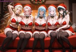 1girls 5girls absurd_res ai_generated big_breasts black_hair blonde_female blonde_hair blush blush_lines breasts christmas christmas_clothing christmas_hat christmas_outfit christmas_tree crossover curvy curvy_figure elf elf_ears elf_female elf_girl emilia_(re:zero) female green_eyes high_resolution highres huge_breasts lewdcreationsai light-skinned_female light_skin naruto naruto_(classic) naruto_(series) naruto_shippuden pink_hair purple_eyes re:zero_kara_hajimeru_isekai_seikatsu red_eyes rimuru_tempest sakura_haruno sexually_suggestive silver_hair sitting spy_x_family stable_diffusion steam steaming_body steamy_breath sweat sweatdrop sweating sweaty tagme tensei_shitara_slime_datta_ken that_time_i_got_reincarnated_as_a_slime thick thick_legs thick_thighs thighhighs thighs tsunade white_hair yor_briar
