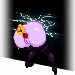 adulttale anal animated buttplug color colored latex_thighhighs muffet old_and_new pixel_(artwork) pixel_art stuck_in_wall tagme undertale undertale_(series) vagina