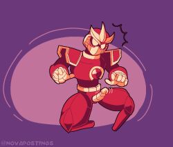 accurate_art_style accurate_body_type accurate_proportions gemstone gravity_circuit kai_(gravity_circuit) machine_only male male_only ninja ninja_mask no_mouth no_nose noseless novapostings purple_background red robot robot_humanoid robot_only stubby_feet surprised surprised_expression tiny_feet