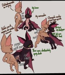 all_fours anal anthro anus bat bat_ears bat_wings black_body brown_body brown_eyes color_coded_text dark_body darkened_anus darkened_genitalia darkened_penis duo genitals green_eyes hi_res male male/male male_penetrated male_penetrating male_penetrating_male mammal masturbation membrane_(anatomy) membranous_wings motion_lines multicolored_body no_homo onomatopoeia penetration penis sex size_difference sketch_page sound_effects text translation_request trufzn two_tone_body wings yellow_sclera
