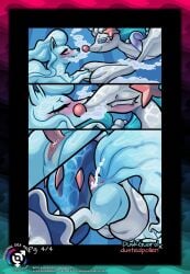3_fingers 3_toes alolan_form alolan_ninetales animal_genitalia animal_penis anus blue_body blush blush_lines bodily_fluids border bubble canid canine caustics clitoris closed_eyes comic cum cum_in_vagina cum_inside digital_media_(artwork) duo duskguard dustedpollen ejaculation english_text erection eyelashes feet female female_penetrated feral fingers from_behind_position fully_submerged fur generation_7_pokemon genital_fluids genital_slit genitals hair heart_symbol hi_res kissing looking_at_another male male/female male_penetrating male_penetrating_female mammal markings mouth_closed multi_tail nintendo nude outside penetration penile penis pink_markings pink_nose pink_penis pokemon pokemon_(species) primarina quadruped regional_form_(pokemon) ringed_eyes seashell sex shell smile splash tail tapering_penis text toes underwater underwater_sex url vaginal_penetration vein veiny_penis vulva water watermark white_body white_fur white_markings