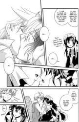 2boys comic gigi_gaga gil kissing male male_only monochrome multiple_males oz pandora pandora_hearts text yaoi