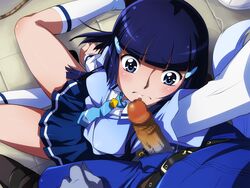 1boy aoki_reika censored clothing female fur furry human interspecies lupine medium_breasts penis pretty_cure reika_aoki sameha_ikuya schoolgirl_uniform skirt smile_precure straight werewolf wolf wolfrun