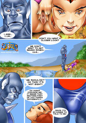 anthro balls comic dialogue english_text erection feline female flashing male panthro penis pussy seiren tagme text thundercats wilykit