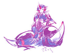 arcee arcee_(prime) blue_body curvy female humanoid kotteri000 pink robot robotic solo thick_thighs transformers transformers_prime white_background