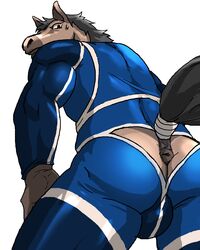 anus ass athletic athletic_gear back_view biceps bulge equine furry horse incarnata_(artist) male male_only muscles no_humans solo