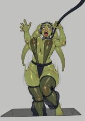 1girls ai_generated artist_request collar falling female female_only femsub fishnets green_skin harem_outfit hips huge_breasts jabba's_palace leash lipstick makeup metal_collar oola open_mouth peril scared screaming sex_slave slave slave_collar slave_girl source_request star_wars tears thick_lips trapdoor twi'lek