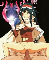 1girls ai_assisted ai_generated black_hair clothed_sex edit edited goggles_on_head katekyo_hitman_reborn! lal_mirch long_hair official_artwork_edit riding riding_penis sex third-party_edit vaginal_penetration